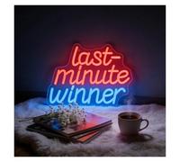Luz de Diseño de Digital Last-minute Winner Letrero De Neón Luz Regulable Para Sala De Juegos Club Deportivo Sala De Estar Fiesta Arte De La Pared Decoración 14.17inx10.43in