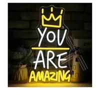 Luz de Diseño de Digital Letrero de luz neón cumpleaños"You Are Amazing"USB regulable para dormitorio, Club, Bar, hombre, cueva, fiesta, decoración pared 16.5x9.49in