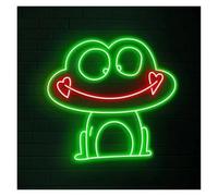 Luz de Diseño de Digital Letrero De Neón De Rana Sonriente Luz De Animal Regulable Para Dormitorio De Niños, Tienda De Fiestas, Sala De Juegos Decoración 50cm