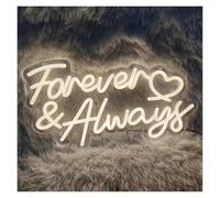 Luz de Diseño de Digital Letrero De Neón Forever Always Con Luz Para Decoración De Pared De Habitación, Compromiso, Boda, Fiesta, Aniversario, San Valentín, 40cmx22.5cm