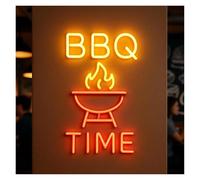 Luz de Diseño de Digital Letrero De Neón Para Barbacoa, Hora De Barbacoa Para Restaurantes De Carnes, Fiestas En El Patio, Decoración Recién Salida De La Parrilla, 50cm