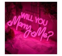 Luz de Diseño de Digital Letrero De Neón Will You Marry Me Con Luz Para Decoración De Bodas Compromisos Estética Decoración De Habitaciones Lámpara USB 45cmx22.1cm(Segundo)