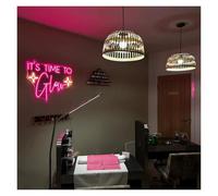 Luz de Diseño de Digital Letreros Neón It's Time To Glow, Luces Neón Con Letras De Brillo Ajustable Alimentadas Por USB, Adecuadas Para Decoración Pared(E,55cmx65cm)