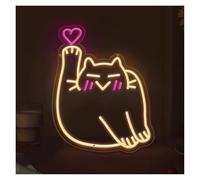 Luz de Diseño de Digital Lindo Pequeño Gato Letrero De Neón Luz Para Dormitorio De Niños Sala De Juegos Sala De Estar Fiesta De Cumpleaños Decoración De Pared 14.96inx11.22in