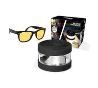 Luz de Emergencia Baliza V16 Geolocalizada, Homologada por DGT con Conectividad IoT, Datos Incluidos hasta 2038, Base Magnética, Incluye pilas y Gafas de Conducción Nocturna (2 Ud Negro + Gafas)