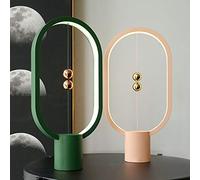 Luz de Equilibrio de Suspensión Magnética LED Inalámbrica, Lámpara de Mesa Regulable para Calentar Los Ojos, Utilizada para Oficina de Regalos, Dormitorio Familiar Junto a la Cama,Green