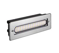 ledscom.de LED Luz de escalera/plafón empotrado para interiores y exteriores, angular, acero inoxidable, 198 x 61mm, 2,2 W, 248lm, blanco cálido