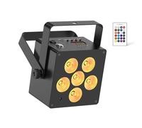 Luz de escenario recargable de 60 W, 5500 mAh RGBWA+UV LED par luz con mando a distancia DMX activación de sonido DJ Uplights para discoteca, fiestas, bodas, conciertos