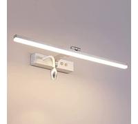Luz de espejo de baño con interruptor y focos de 1 W, lámparas de pared de bañera LED de 8 W, ángulo ajustable, aluminio, impermeable, accesorios de iluminación de maquillaje de interior, luz de