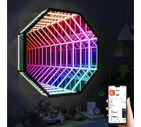 Luz de Espejo Infinito 3D, Luces LED Para Colgar en la Pared, Luz de Arte de Pared Que Cambia de Color Rgb Para Decoración del Hogar, Dormitorio, Sala de Estar, Fiesta, Bar y Juegos 19.7in/50cm