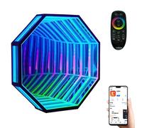 Luz de Espejo Infinito, Luces LED 3D Para Colgar en la Pared, con Control de Aplicación y Control Remoto, Cambio de Color Sensorial Para Decoración del Hogar, Dormitorio, Sala de Estar, Fie 28in/70cm