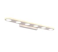 Luz de Espejo LED de 18 W para baño, Luces LED Modernas de Metal sobre gabinete, 6 Cabezales, lámpara de Pared para tocador de baño, 55 cm, Blanco, luz cálida 3200 K