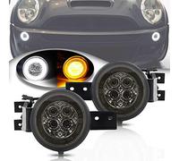 Luz de estacionamiento LED DRL Accesorio de señal de giro para R52 Convertible R50 R53 Hatchback OEM Fit Luces y ámbar intermitente Luces de señal de giro Lente negra