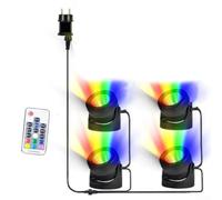 Luz de estanque 4 en 1 certificada IP68 para fuente de jardín, piscina, patio, camino e iluminación de cascada con salida de 3.5 V CC (colorido)