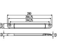 HELLA 2DA 343 106-007 Luz de freno adicional - LED - 12V - montaje exterior/atornillado - Color de tulipa: rojo - Color LED: rojo - Cable: 3000mm - posterior - Cant.: 30