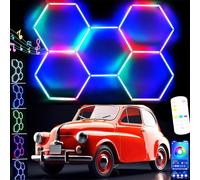 Luz De Garaje Hexagonal Rgb Luces Hexagonales Rgb Hexagonales Para Garaj, Luz Hexagonal Led Techo Garaje 358 +Modelo Música cochera Belleza del coche