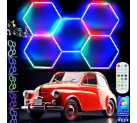 Luz De Garaje Hexagonal Rgb Luces Hexagonales Rgb Hexagonales Para Garaj, Luz Hexagonal Led Techo Garaje 358 +Modelo Música cochera Belleza del coche
