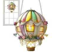Luz de globo aerostático | Luz solar brillante | Linterna decorativa 2D brillante para mamá, patios, caminos, jardín, porche, mujeres, fiestas, cumpleaños