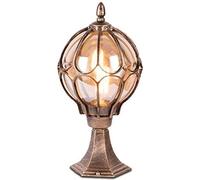 Luz de Globo de Pared Exterior Columna de alumbrado público Lámpara de Poste de Aluminio al Aire Libre con Bola de Vidrio de semilla Farolas esféricas Linterna Villa Comunidad Patio Parque Decoración