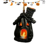 Luz de Halloween genérica, Spooky Gothic Indoor Pumpkin Lighting, 3,15 x 2,56 x 4,33 pulgadas Haunted House-Themed Ornament for Holiday Party Home Bedroom Hallway Lawn Festival Interior Decor