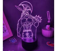 Luz de ilusión 3D Luz de noche LED Anime Los siete pecados capitales Escanor Figura Cumpleaños Regalos geniales para un amigo Manga Lámpara de mesa Decoración Cumpleaños para niños 16 colores