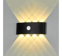 Luz de inducción de cuerpo humano de LED minimalista moderno que brilla hacia arriba y hacia abajo Lámpara de pared 8 W Lámpara de aluminio engrosada linterna de pared de la pared de la pared del