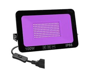 Luz de inundación UV de 50W y 100W, reflector de CA for exteriores, lámpara fluorescente ultravioleta de 395nm for escenario, murales fluorescentes de luz negra for fiesta(100w)