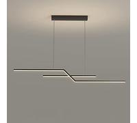 Luz de isla de techo geométrica, luces colgantes LED modernas con iluminación colgante de acrílico transparente blanco, lámparas de suspensión lineales de hierro forjado simples para comedor regulable