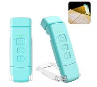 Alyvisun Luz de Lectura, 3 Modos de Color y 5 Niveles de Brillo Regulables, [Función de Temporizador y Recargable por USB] Lámpara de Lectura, Batería de 80 Horas de Duración (azul)