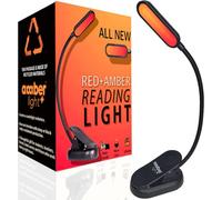 Luz de lectura ámbar + luz roja. Luz de libro con bloqueo de luz azul para leer en la cama