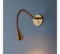 Luz de lectura de montaje en pared dorada Lámpara de pared LED para cabecera Aplique de pared de cuello de cisne flexible con interruptor de empuje, lámpara de lectura de cabecera de dormitorio moder
