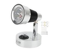 Luz de lectura LED giratoria de 90, foco ajustable para RV, iluminación interior para autocaravana,