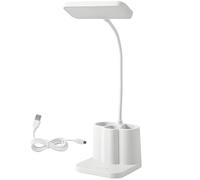 Luz de lectura para estudiantes con soporte para bolígrafo, temperatura de color ajustable, lámpara de escritorio LED blanca, atenuación continua, recargable en U