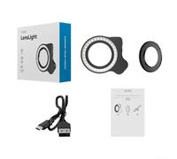 Luz de llenado de lente macro con 3 temperaturas de color y niveles de brillo, CRI 95+, 3200K/4400K/5600K ajustable para anillo de luz para teléfono móvil y cámara