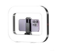 Luz de llenado portátil recargable de mano con ajustes bicolor ajustables para teléfonos inteligentes y para iPhone, lámpara de video inalámbrica cuadrada negra para viajes vlogging y creación de