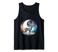 Luz de luna Ciervo Naturaleza mística Sueño Camiseta sin Mangas