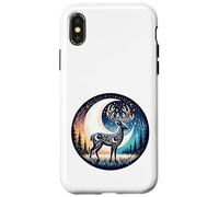 Luz de luna Ciervo Naturaleza mística Sueño Carcasa para iPhone X/XS