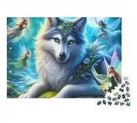 Luz de Luna de Hada Lobo Puzzle 1000 Piezas Cartón Reciclado para Toda La Familia Regalo Navidad para Decorar Mejor Regalo Oferta 52x38cm/1000pcs