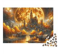 Luz de Luna del Castillo de Fantasía Puzzle 1000 Piezas Castillo de Luna Llena Cartón para Niños 12+ Descanso En Casa para Decorar Oferta Mejor Regalo Precio Económico 70x50cm/1000pcs