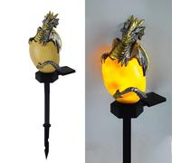 Luz de mascota dragones energía solar, resina de decoración jardín linda lámpara tierra animal, anochecer inalámbrico al amanecer luces led impermeables.