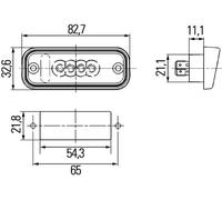 Luz de matrícula arriba Montaje 2KA 010 278-011 HELLA