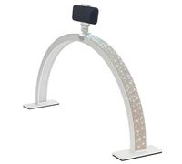 Luz De Media Luna De 55 Cm Para Escritorio De Uñas, Lámpara De Mesa Nail Tech De 36 W Con Soporte Para Teléfono, Múltiples Modos De 3 Colores, 10 Extensiones De Brillo, Para Pestañas De white diamond