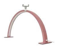 Luz De Media Luna De 55 Cm Para Escritorio De Uñas, Lámpara De Mesa Nail Tech De 36 W Con Soporte Para Teléfono, Múltiples Modos De 3 Colores, 10 Extensiones De Brillo, Para Pestañas De Belleza pink