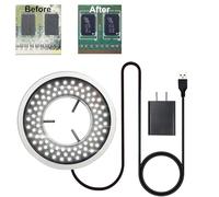 Luz de microscopio polarizada antirreflejos, anillo iluminador LED, ajustable, USB, 96 bombillas LED, anillo de luz para la industria, monocular, binocular, cámara de microscopio estéreo trinocular