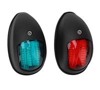 Luz de navegación del barco, 2 unidades IP66 impermeable marino vela luces de señal DC 12V 3W LED lámpara de navegación rojo luz verde adecuado para la caza barco(negro) buceo