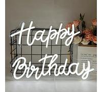 Luz de neón happy birthday neón Decoración de cumpleaños alimentada por USB, letrero de neón, decoración de pared, alfabeto de feliz cumpleaños, letrero de neón