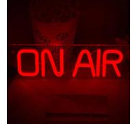 Luz de Neón LED de on Air Letrero Cartel de Neón Rojo de Pared Señal Luminoso Colgante de on Air Operado por USB para Decoración Oficina Tienda Restaurante Bar Garaje Escaparate