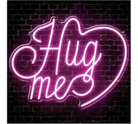 Luz de neón Letrero luminoso de neón Hug Me con luz LED, para ideal para cumpleaños, bodas, salas estar y negocios, 35,5 x 30,4 cm