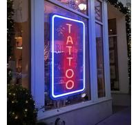 Luz de neón para tatuaje, letrero de neón acrílico LED para tienda de tatuajes, decoración de pared, reutilizable y regulable, regalos de tatuajes para amantes de los tatuajes, letrero abierto de