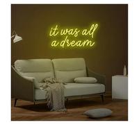 Luz de neón Todo fue un sueño para el letrero de neón LED para dormitorio, hogar, para fiesta, sala, bar, club, tienda, decoración pared, lámpara regulable alimentada por para USB, 38 cm x 16(E)